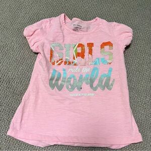🍭4/$20 Skechers Short Sleeve “Girls Run the World” Graphic Tee - 7/8